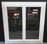 Fenêtre PVC Blanc et Bois 1,38 x 1,33
